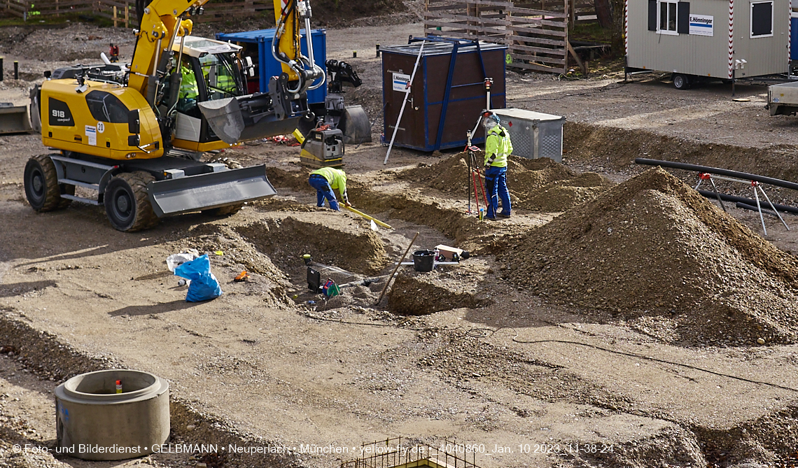 10.01.2023 - Baustelle an der Quiddestraße Haus für Kinder in Neuperlach